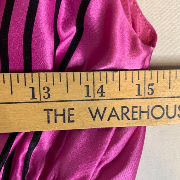 Hale Bob size Small Pink Silk Empire Waist Dress w/Black & White Pattern NWT - Picture 3 of 13